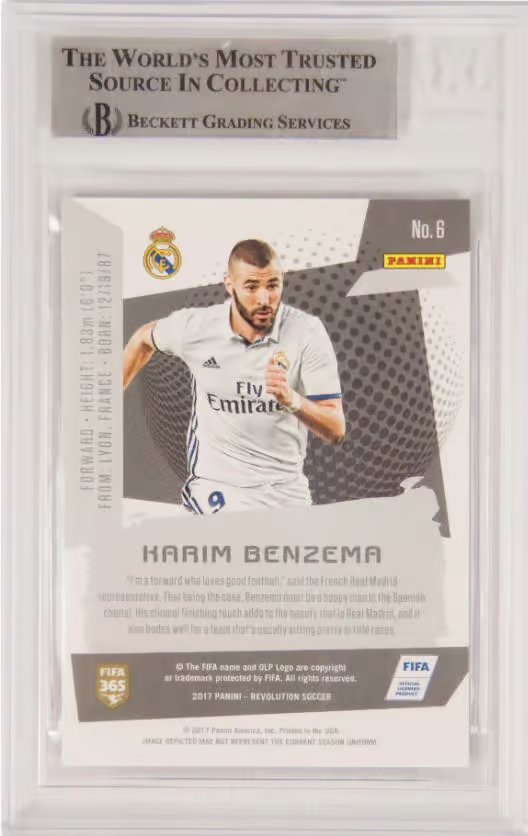 Karim Benzema Signed 2017 Panini Revolution #6 – BGS Authentic